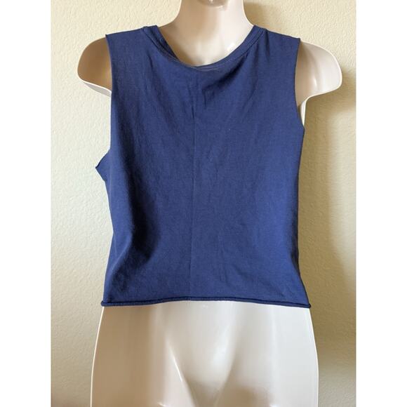 LST & FND Blue Galaxy Rainbow Sleeveless Women’s Muscle Shirt Crop Top Size XS - Picture 2 of 2